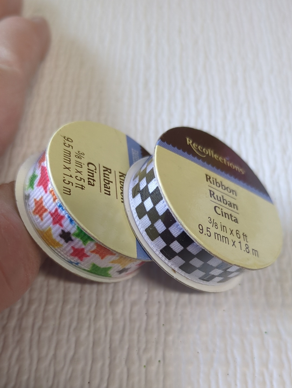 🧡5/$10🧡Recollections Ribbons - Colourful Stars & Black/White Plaid